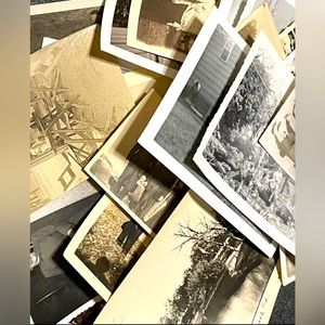 Lot of 35 vintage original black and white photo pictures junk journal scrapbook